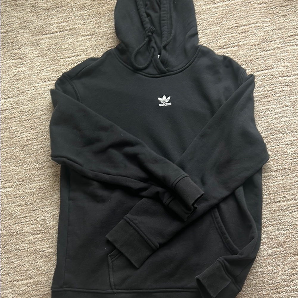 Adidas Black Sweatshirt Classic Crew Neck Athletic Wear